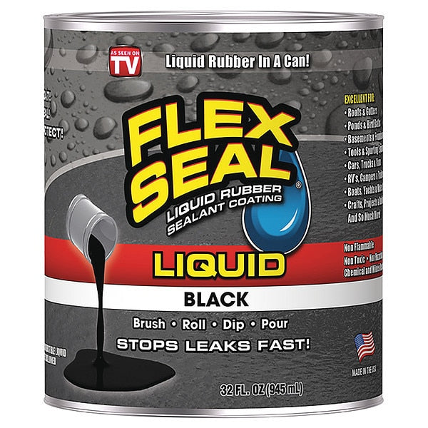 Leak Sealer, 32 oz, Rubber Base, Black