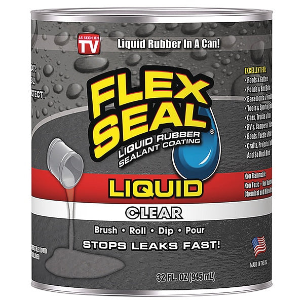 Leak Sealer, 32 oz, Rubber Base, Clear