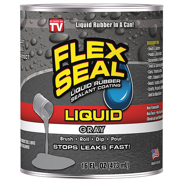 Leak Sealer, 16 oz, Rubber Base, Gray