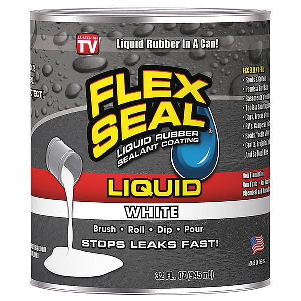 Leak Sealer, 32 oz, Rubber Base, White