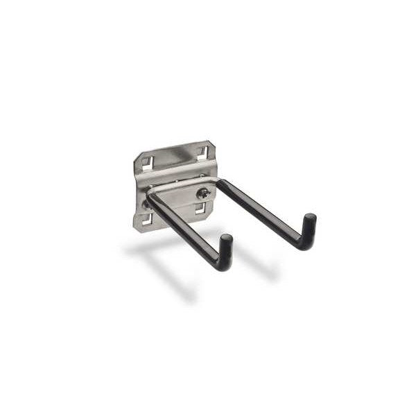 4 In. Double Rod 90 Degree Bend Vinyl-Dipped Stainless Steel Pegboard Hook for SS LocBoard 2 Pack