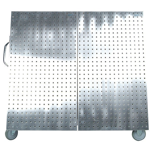 48 In. L x 46 In. H x 26-5/8 In. W Stainless Steel Tool Cart with Tray and Stainless Steel LocBoard