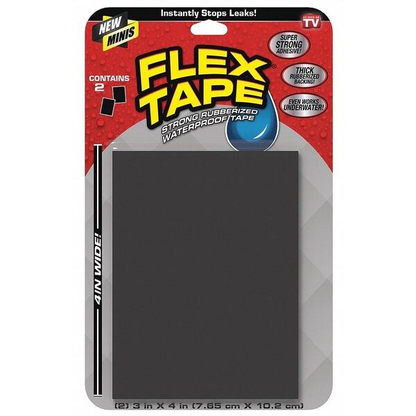 Flex Tape, 2 cu ft, Rubber Base, Black, PK2