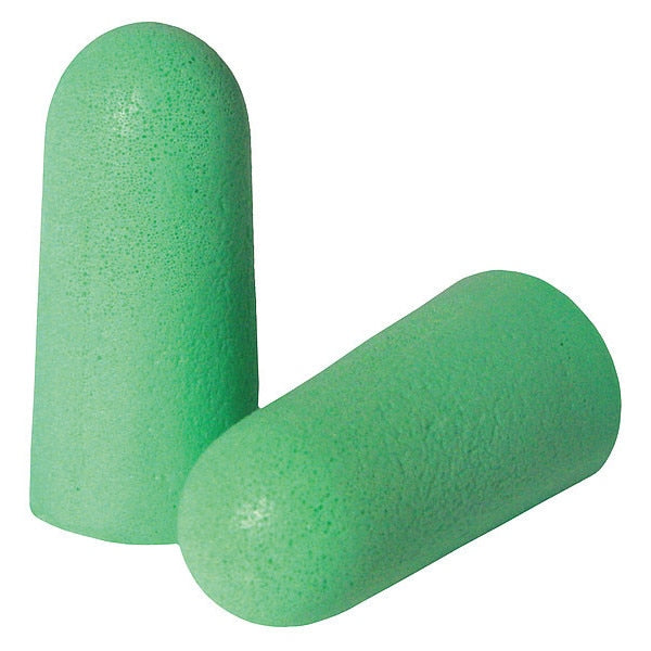 Disposable Uncorded Ear Plugs, Bullet Shape, 33 dB, 1 Pairs, Green