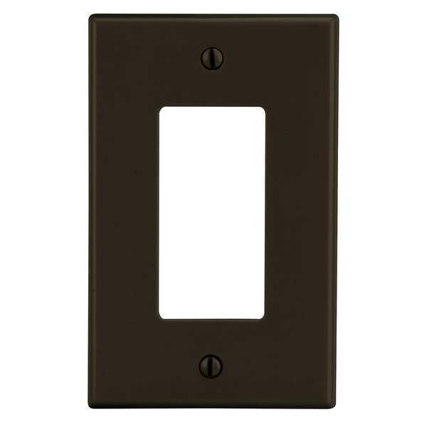 Rocker Wall Plate, Number of Gangs: 1 Plastic, Smooth Finish, Brown