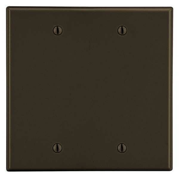 Blank Box Mount Wall Plate, Number of Gangs: 2 Plastic, Smooth Finish, Brown