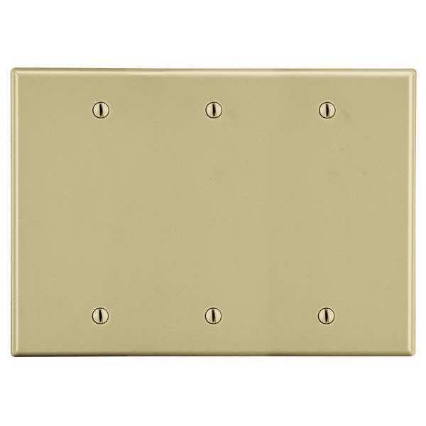 Blank Box Mount Wall Plate, Number of Gangs: 3 Plastic, Smooth Finish, Ivory