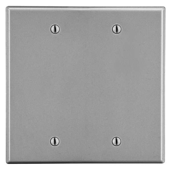 Blank Box Mount Wall Plate, Number of Gangs: 2 Plastic, Smooth Finish, Gray