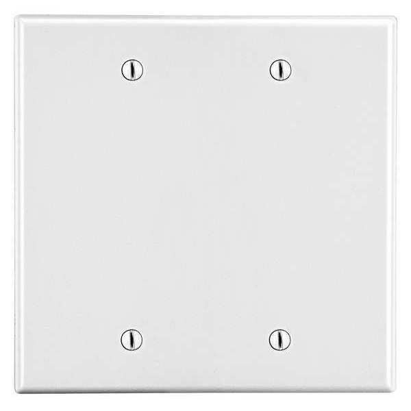 Blank Box Mount Wall Plate, Number of Gangs: 2 Plastic, Smooth Finish, White