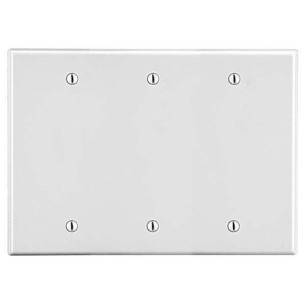 Blank Box Mount Wall Plate, Number of Gangs: 3 Plastic, Smooth Finish, White