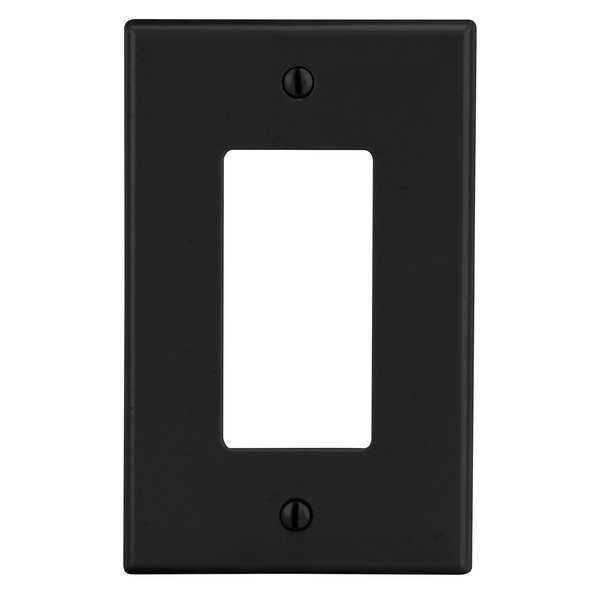 Rocker Wall Plate, Number of Gangs: 1 Plastic, Smooth Finish, Black