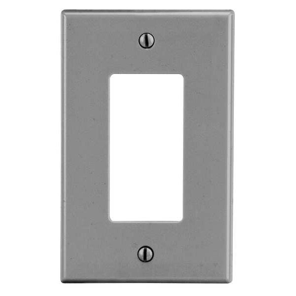 Rocker Wall Plate, Number of Gangs: 1 Plastic, Smooth Finish, Gray