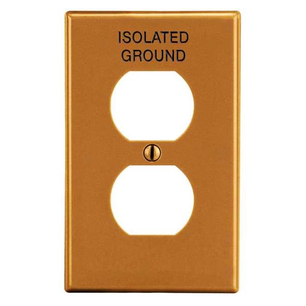 Duplex Receptacle Wall Plate, Number of Gangs: 1 Plastic, Smooth Finish, Orange