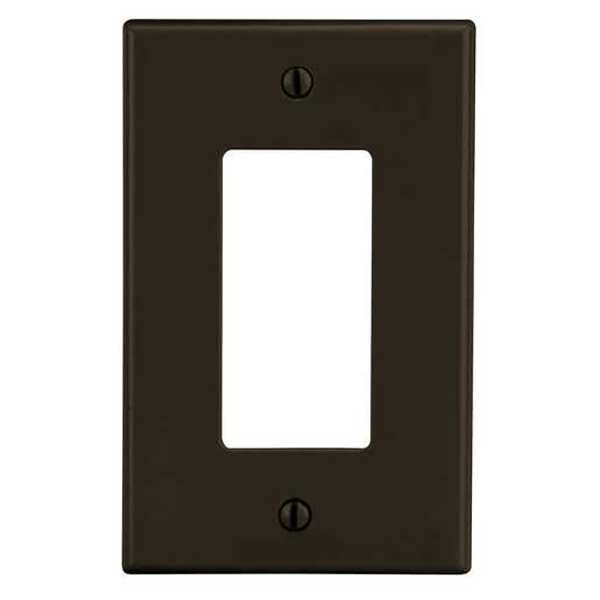 Rocker Wall Plate, Number of Gangs: 1 Plastic, Smooth Finish, Brown