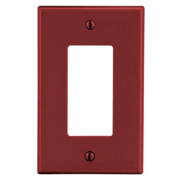 Rocker Wall Plate, Number of Gangs: 1 Plastic, Smooth Finish, Red