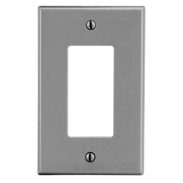 Rocker Wall Plate, Number of Gangs: 1 Plastic, Smooth Finish, Gray