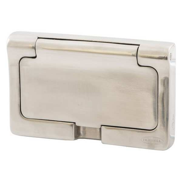 Weatherproof Wall Plate, Number of Gangs: 1-Gang Stainless Steel, Brushed Finish, Silver