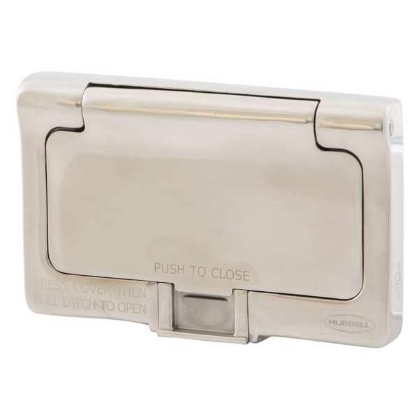 Weatherproof Wall Plate, Number of Gangs: 1-Gang Stainless Steel, Brushed Finish, Silver