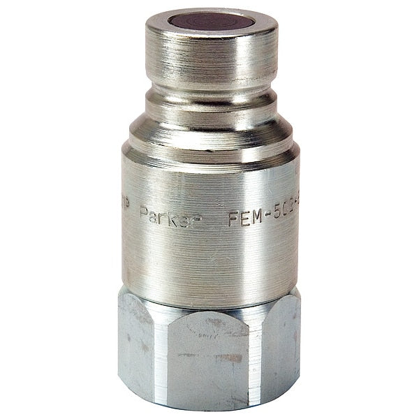 Hydraulic Quick Connect Hose Coupling, Steel Body, Push-to-Connect Lock, 1/2