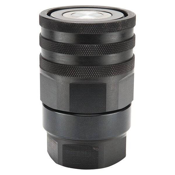 Hydraulic Quick Connect Hose Coupling, Steel Body, Thread-to-Connect Lock, 3/4