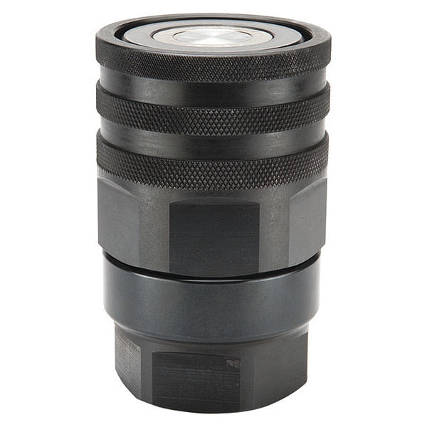 Hydraulic Quick Connect Hose Coupling, Steel Body, Thread-to-Connect Lock, 1