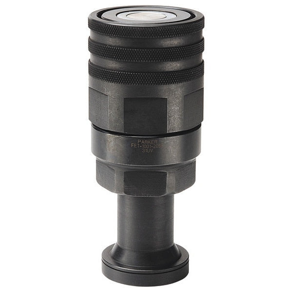 Hydraulic Quick Connect Hose Coupling, Steel Body, Thread-to-Connect Lock, 9/16