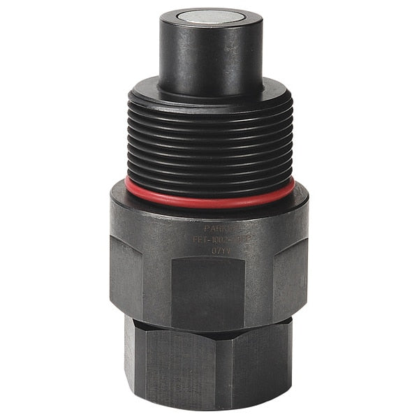 Hydraulic Quick Connect Hose Coupling, Steel Body, Thread-to-Connect Lock, 9/16