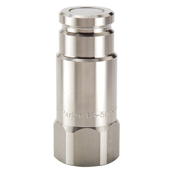 Hydraulic Quick Connect Hose Coupling, 316 Stainless Steel Body, Push-to-Connect Lock, FS Series