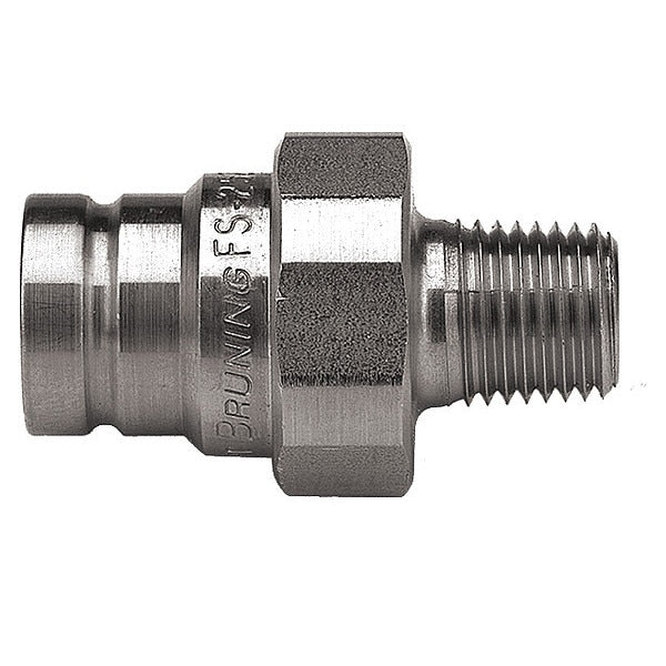 Hydraulic Quick Connect Hose Coupling, 316 Stainless Steel Body, Push-to-Connect Lock, FS Series
