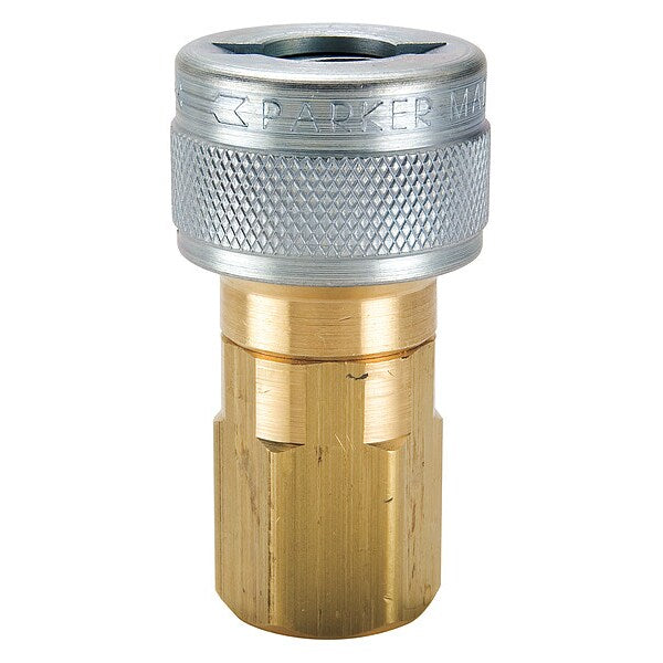 Quick Connect Hose Coupling, Push-to-Connect Lock, 3/8