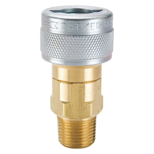 Quick Connect Hose Coupling, Push-to-Connect Lock, 3/8