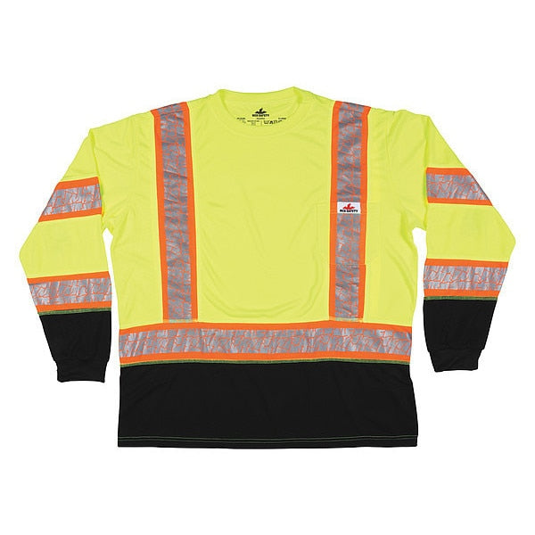Long Sleeve T-Shirt, Lime, 3XL Sz