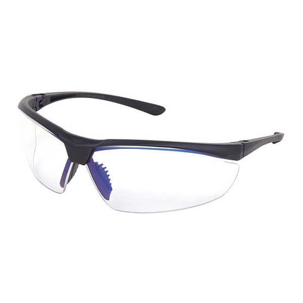 Safety Glasses, Traditional Clear/Blue Scratch-Resistant
