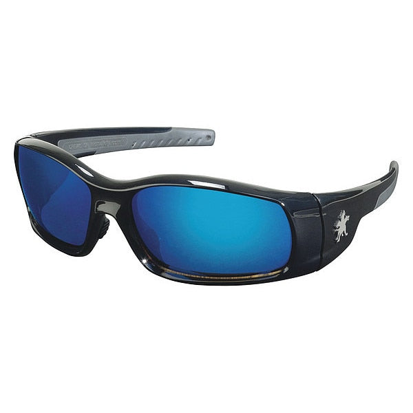 Safety Glasses, Traditional Blue Mirror Scratch-Resistant