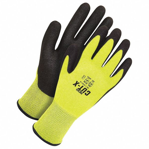Seamless Knit HPPE Cut Resistant HiViz Yellow PU Foam Palm, Shrink Wrapped, Size X2L (11)