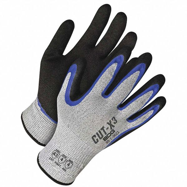Grey HPPE Cut Resistant Double Dip Sandy Nitrile Palm, Shrink Wrapped, Size X2L (11)
