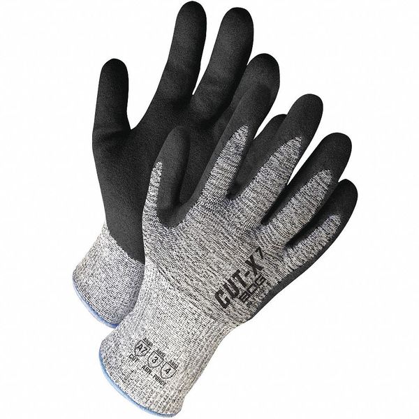 Grey HPPE Cut Resistant Black Sandy Nitrle Palm, Shrink Wrapped, Size M (8)
