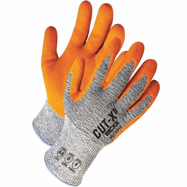 Grey HPPE Cut Resistant Orange Sandy Nitrle Palm, Size XL (10)