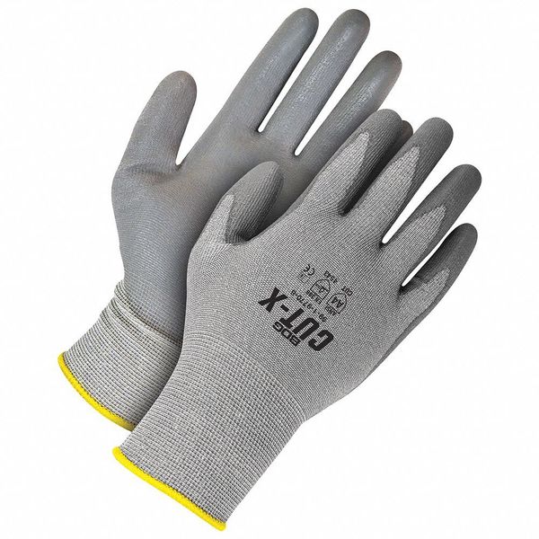 Grey 18G Cut Resistant Seamless Knit HPPE Grey PU Palm, Size S (7)