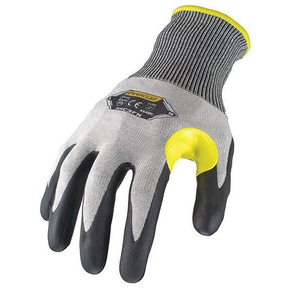 Cut-Resistant Gloves, Palm Dipped, Foam Nitrile, A3 Cut Level, Black/Gray, Large (Size 9), 1 Pair