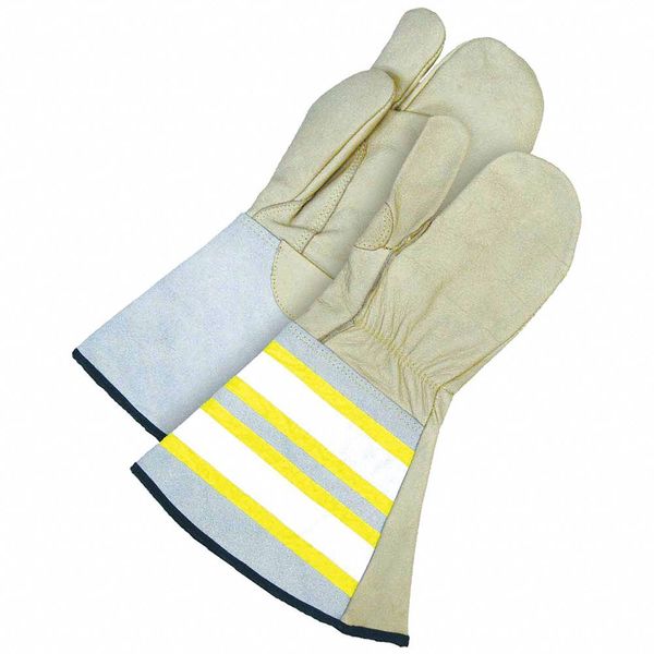 Water Repel Grain Cow Utility Mitt HiViz Gauntlet 1Finger, Size M