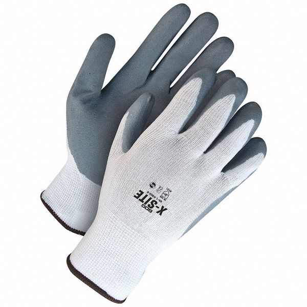 Seamless Knit White Nylon Grey Foam Nitrile Palm, Shrink Wrapped, Size L (9)