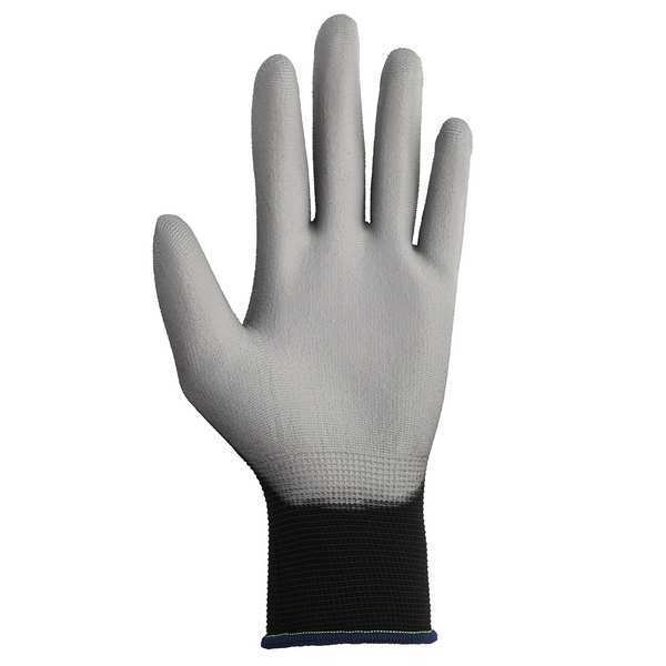 Polyurethane Coated Gloves, Palm Coverage, Black/Gray, XS, PR