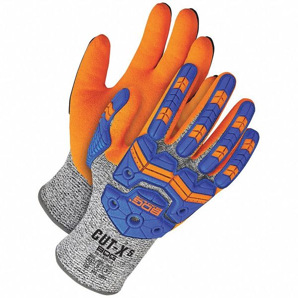 Grey HPPE Orange Sandy Nitrile Palm Impact, Size L (9)