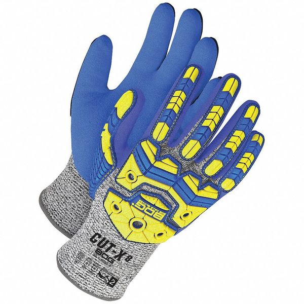 Grey HPPE Blue Sandy Nitrile Palm Impact, Size X2L (11)