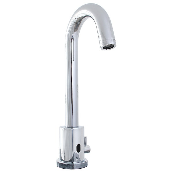 Gooseneck Bathroom Faucet, Deck Mount, 2A, Spout Length: 8 7/8 in