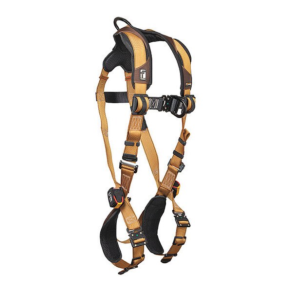 Full Body Harness, Vest Style, S, Polyester, Brown