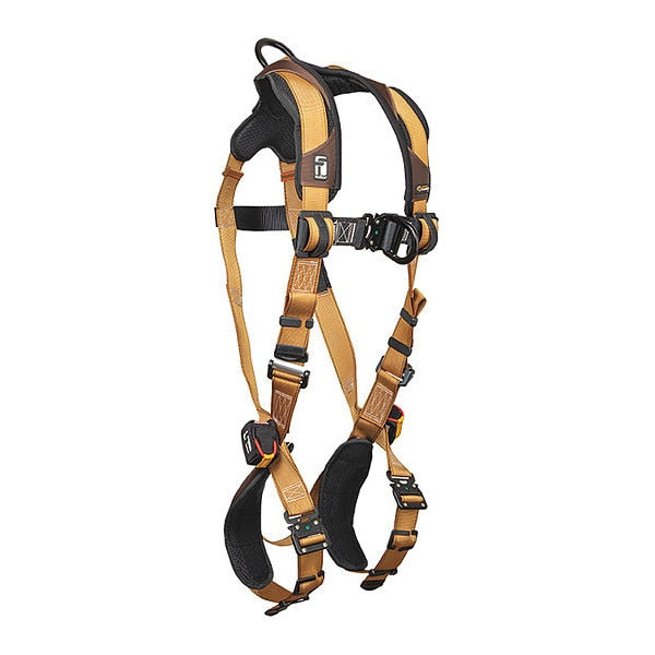 Full Body Harness, Vest Style, XL, Polyester, Brown