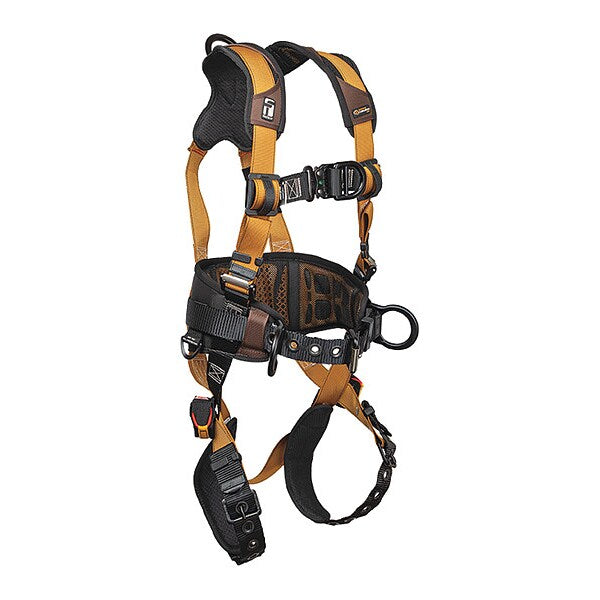 Full Body Harness, Vest Style, L, Polyester, Brown