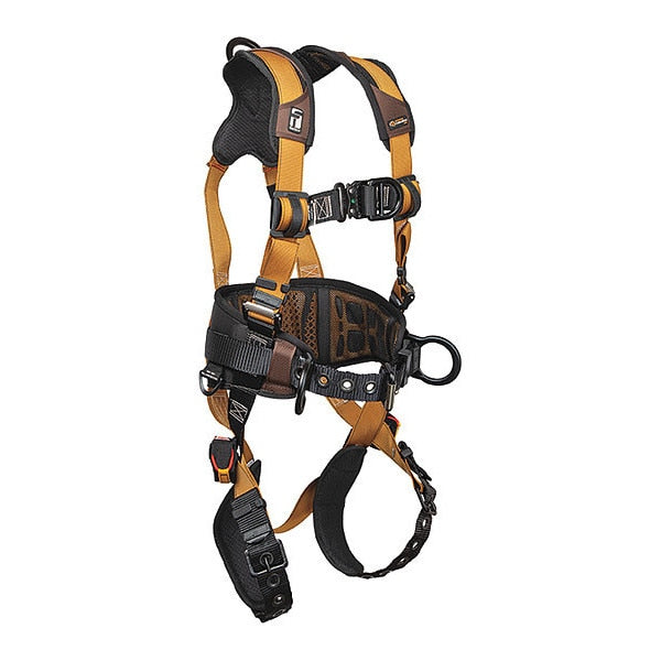 Full Body Harness, Vest Style, S, Polyester, Brown